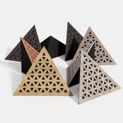 ceiling corner bass trap triangle-tri acoustic foam with perforated laminated hdf plate | 42x42x42cm | triangular
