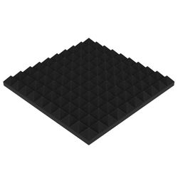 4 pack - acoustic foam panels pyramid 50x50cm | sound proofing padding for wall | studio absorbing insulation tile foam