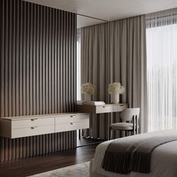 20 pack - acoustic slat wood wall stripes panels lamela-5 | strip width 2"(5cm) | wall decor | wooden decorative panels