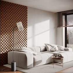 18 Pack - Acoustic Slat Wood Wall Stripes Panels Zarina | 20''x2.36''x2.1" | Wall Decor | Wooden Decorative Panels