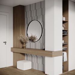 24 pack - acoustic slat wood (hdf) wall stripes panels pluta-3 | strip width 1.2"(3cm) | wall decor | decorative panels