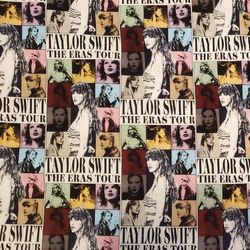 Taylor Swift THE ERAS TOUR (with Wording) Cotton Fabric, 58in. Width, BTHY