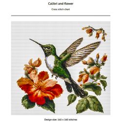 Calibri and Flower Cross Stitch Pattern