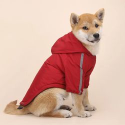 Reflective Hooded Pet Winter Coat for Small Dogs and Cats