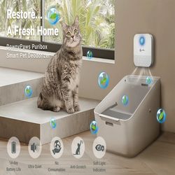 DownyPaws 4000mAh Smart Pet Odor Eliminator - Litter Box & Dog Toilet Deodorizer, Rechargeable Air Cleaner for Pets' Fre
