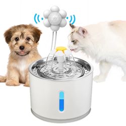 Automatic Cat Water Fountain Pet Dog Drinking Bowl with Infrared Motion Sensor Water Dispenser Feeder LED Lighting