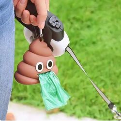Shit-Shaped Pet Waste Bags - Portable Dispenser for Dogs and Cats, Outdoor Cleaning Products.
