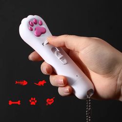 6-in-1 Rechargeable LED Pet Laser - Interactive Cat Toy with Transforming Patterns, Bright Animation Pointer Light Pen.