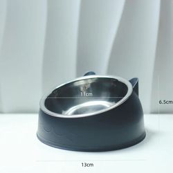 Tilted 100ML Pet Bowl - Raised, Non-Slip Cat and Dog Feeder with 15 Degrees Angle, Safeguard Neck Design, Pet Bowl Acces
