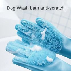 Pet Massage Bath Glove - Soft Rubber Comb, Bathroom and Shower Cleaning Tool for Cats and Dogs, Pet Accessories.