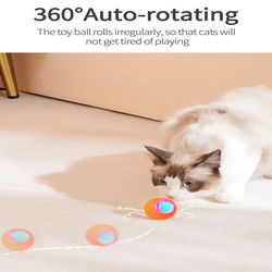 ROJECO Smart Cat Toy - Automatic Bouncing and Rolling Ball, Interactive Self-Moving Electric Training Toy, Pet Accessori