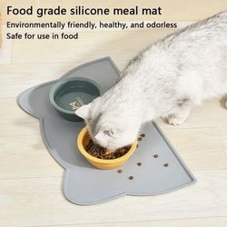 Non-Slip Pet Silicone Food Mat Bowl Pad Leak-Proof Feeding Mats Cushion for Cats Dogs Pet