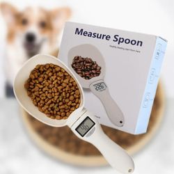 Pet Food Scale Dog Cat Feeding Bowl Measuring Spoon Kitchen Scale Digital Display