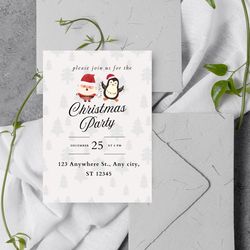 christmas party invitation template / editable template / mp4 video invitation / pdf invitation