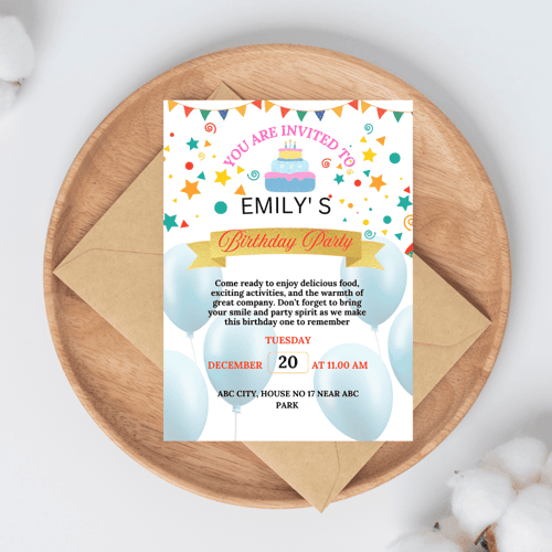 Birthday Invitation / Birthday E card / Digital Download / Editable Template /