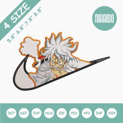 nike x luffy gear embroidery design file - nike anime embroidery files, instant download