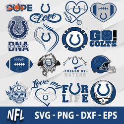 Bundle Indianapolis Colts SVG, Indianapolis Colts SVG, NFL SVG, Sport SVG