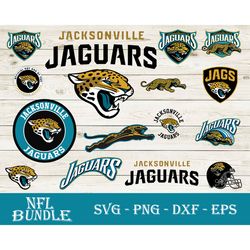 Jacksonville Jaguars SVG Bundle, Jacksonville Jaguars SVG, NFL SVG, PNG DXF EPS Digital File