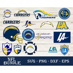 Los Angeles Chargers SVG Bundle, Los Angeles Chargers SVG, NFL SVG, PNG DXF EPS Digital File