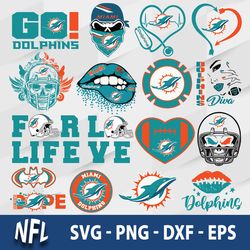 Miami Dolphins SVG Bundle, Miami Dolphins SVG, NFL SVG, Sport SVG.