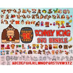 180 Donkey Kong svg bundle, Donkey Kong clipart bundle, Donkey Kong png, Mario svg, png, dxf, Donkey Kong Svg For Cricut