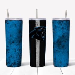 Carolina Panthers Grunge Tumbler wrap, Sport tumbler, Straight Design 20oz Skinny Tumbler, PNG File Download
