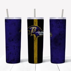 Baltimore Ravens Grunge Tumbler wrap, Sport tumbler, Straight Design 20oz Skinny Tumbler, PNG File Download