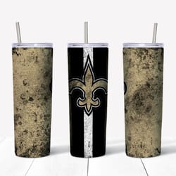 New Orleans Saints Grunge Tumbler wrap, Sport tumbler, Straight Design 20oz Skinny Tumbler, PNG File Download