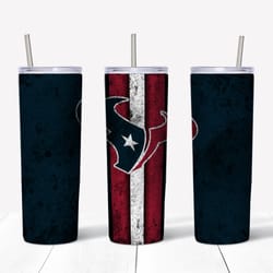 Houston Texans Grunge Tumbler wrap, Sport tumbler, Straight Design 20oz Skinny Tumbler, PNG File Download