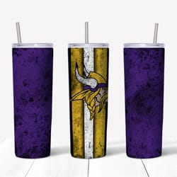 Minnesota Vikings Grunge Tumbler wrap, Sport tumbler, Straight Design 20oz Skinny Tumbler, PNG File Download