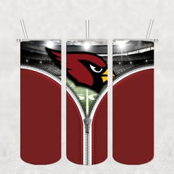 Arizona Cardinals Zipper Tumbler wrap, Sport tumbler, Straight Design 20oz Skinny Tumbler, PNG File Download