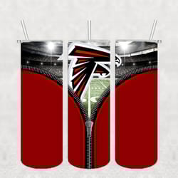 Atlanta Falcons Zipper Tumbler PNG, Sport tumbler, Straight Design 20oz Skinny Tumbler, PNG File Download
