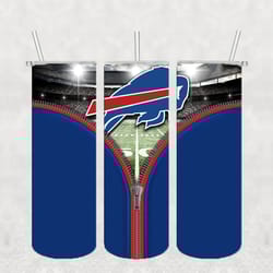 Buffalo Bills Zipper Tumbler wrap-Sport tumbler-Straight Design 20oz Skinny Tumbler-PNG File Download