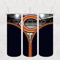 Chicago Bears Zipper Tumbler PNG, Sport tumbler, Straight Design 20oz Skinny Tumbler, PNG File Download