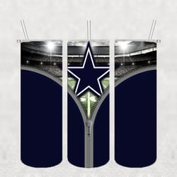 Dallas Cowboys Zipper Tumbler wrap, Sport tumbler, Straight Design 20oz Skinny Tumbler, PNG File Download
