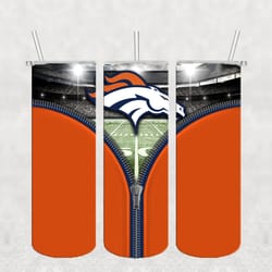 Denver Broncos Zipper Tumbler wrap, Sport tumbler, Straight Design 20oz Skinny Tumbler, PNG File Download
