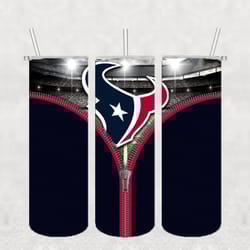 Houston Texans Zipper Tumbler wrap, Sport tumbler, Straight Design 20oz Skinny Tumbler, PNG File Download