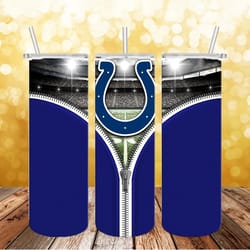 Indianapolis Colts Zipper Tumbler wrap, Sport tumbler, Straight Design 20oz Skinny Tumbler, PNG File Download