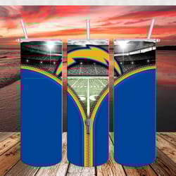 Los Angeles Chargers Zipper Tumbler wrap, Sport tumbler, Straight Design 20oz Skinny Tumbler, PNG File Download