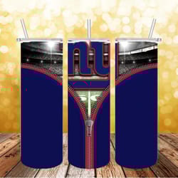 New York Giants Zipper Tumbler wrap, Sport tumbler, Straight Design 20oz Skinny Tumbler, PNG File Download