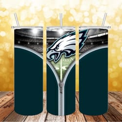Philedalphia Eagles Zipper Tumbler wrap, Sport tumbler, Straight Design 20oz Skinny Tumbler, PNG File Download