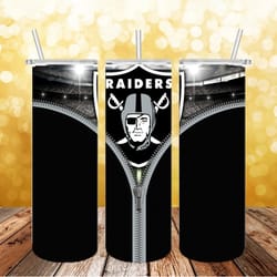 Las Vegas Raiders Zipper Tumbler wrap, Sport tumbler, Straight Design 20oz Skinny Tumbler, PNG File Download