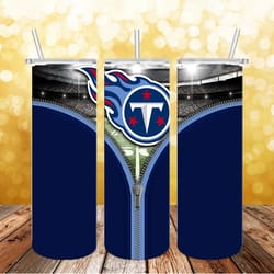 Tennessee Titans Zipper Tumbler wrap, Sport tumbler, Straight Design 20oz Skinny Tumbler, PNG File Download