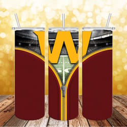 Washington Football Team Zipper Tumbler wrap, Sport tumbler, Straight Design 20oz Skinny Tumbler, PNG File