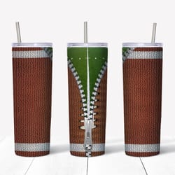 Football Zipper Tumbler wrap, Sport tumbler, Straight Design 20oz Skinny Tumbler, PNG File Download