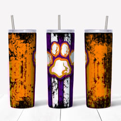Clemson Tigers Tumbler PNG, Sports Tumbler Design, Straight Design 20oz Skinny Tumbler, Instant download