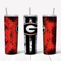 Georgia Bulldogs Tumbler PNG, Sports Tumbler Design, Straight Design 20oz Skinny Tumbler, Instant download(3)
