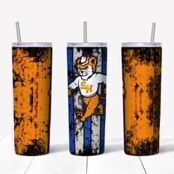 Sam Houston Grunge Tumbler PNG, Sports Tumbler Design, Straight Design 20oz Skinny Tumbler, Instant download(3)