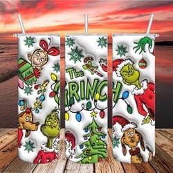 Grinch Christmas Tumbler Png, 3D Grinch Tumbler Png, Grinch Tumbler Png, Design 20oz Tumbler PNG, Instant download-13