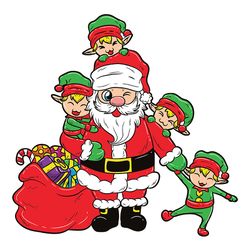 Santa Claus with Elves Christmas Svg, Christmas Svg, Christmas Svg Files, Logo Christmas Svg, Instant download